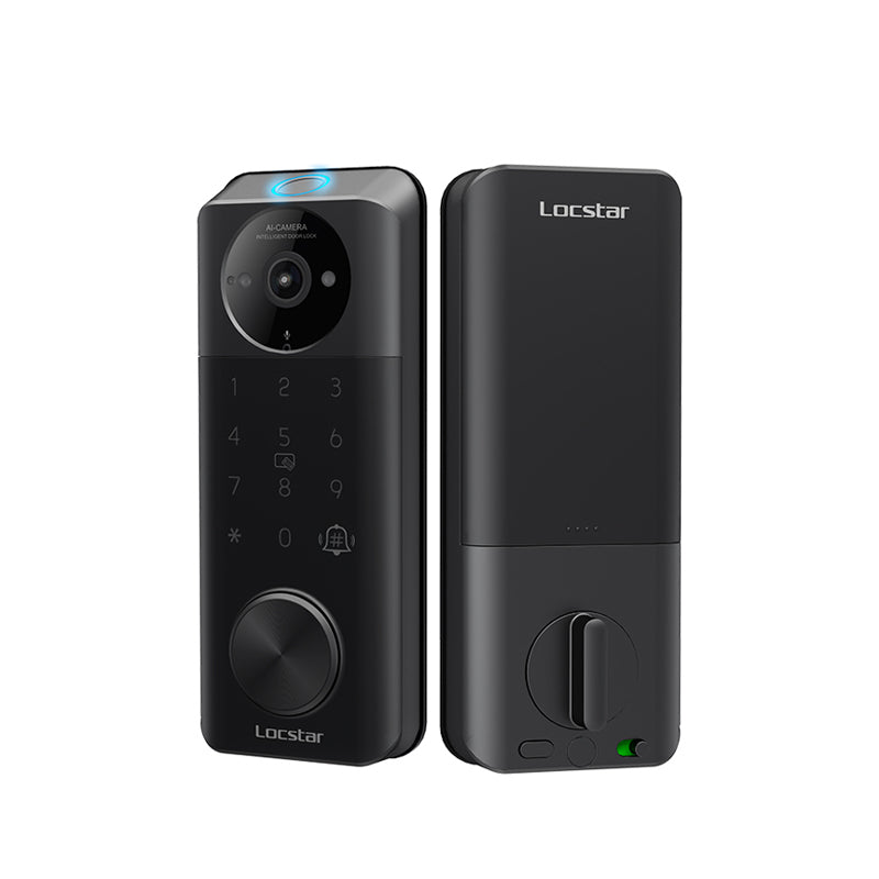 LS-C95 WiFi Bluetooth 4.1 App Fingerprint Password Card Key Smart Deadbolt With Camera