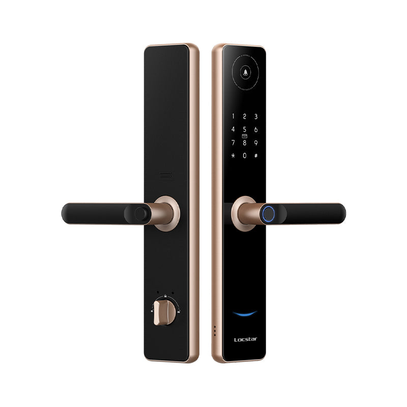 Locstar-A60 Wifi Tuya App Smart Door Lock  Fingerprint Door Handle Lock Digital Doorbell Lock